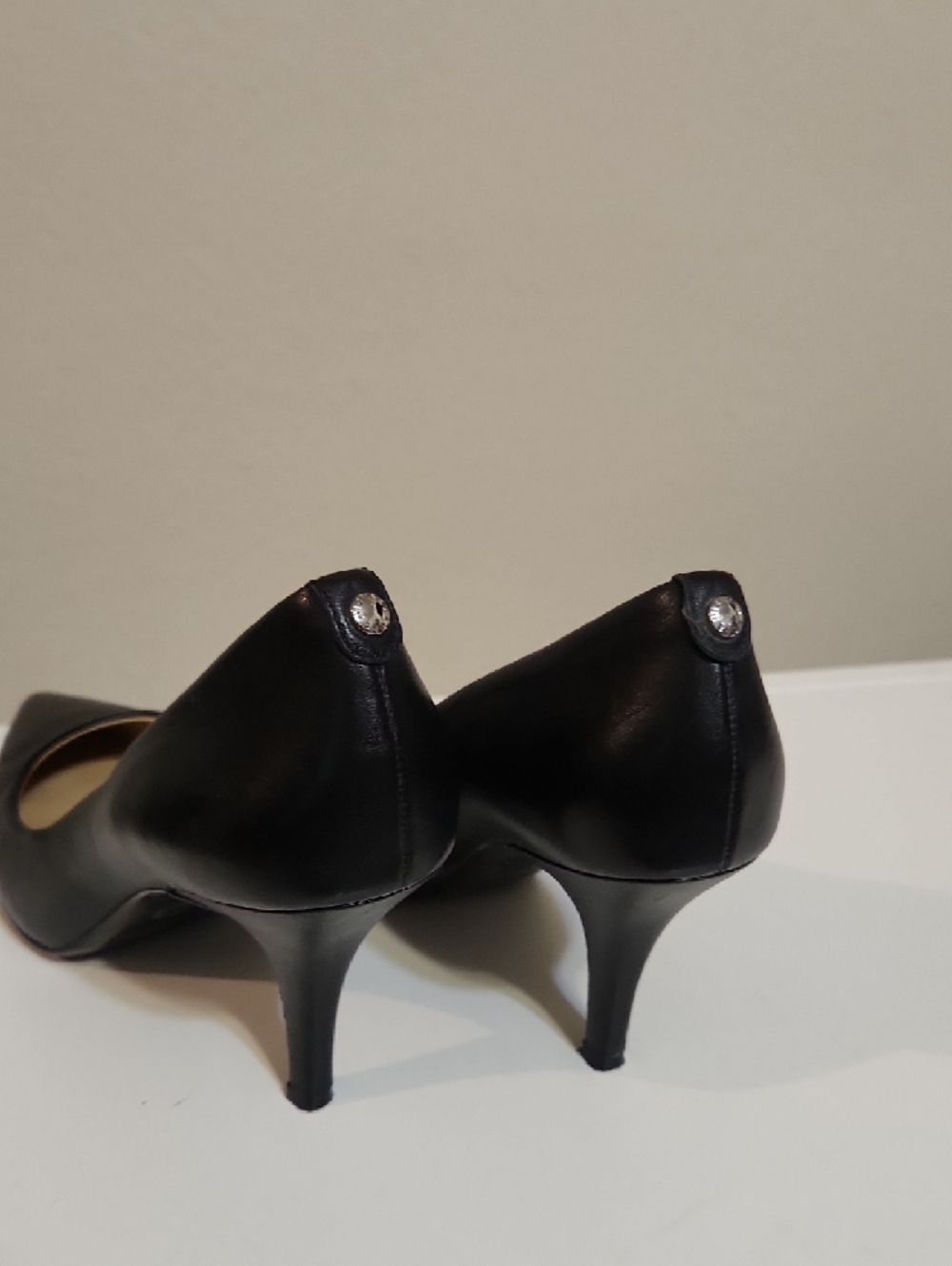 Michael Kors Black Leather Pointed-Toe Heels - Picture 3 of 6